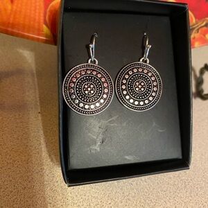 Elegant Silver-Toned Circular Earrings